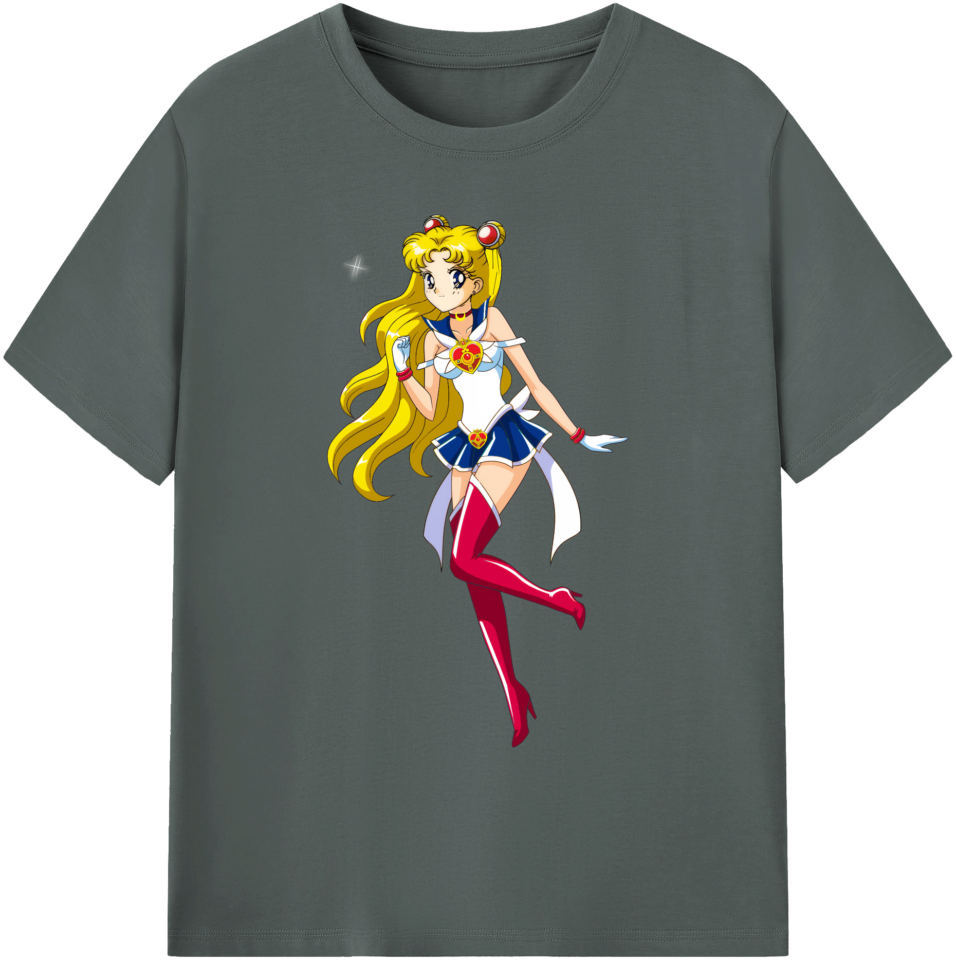 （画像用） 美少女戦士セーラームーン 月野 うさぎ つきの うさぎ Sailor Moon Tsukino Usagi 綿100％ メンズ半袖Tシャツ｜肌触りやわらか＆通気性